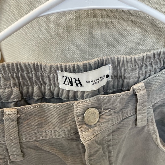 ZARA DENIM JOGGERS!!! Size medium and an off gray color :) NEVER WORN OR WASHED! - Picture 4 of 4